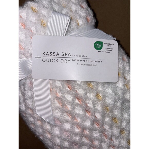 Kassaspa Multicolor Striped Hand Towels Set of 2 NEW Fast Shipping - Picture 3 of 4